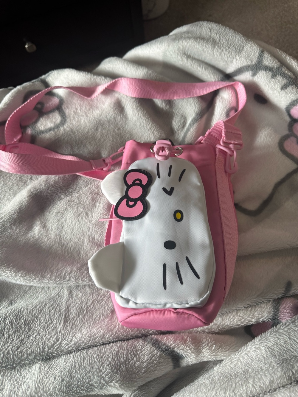 Hello Kitty Pink bottle holder Bag with White Face